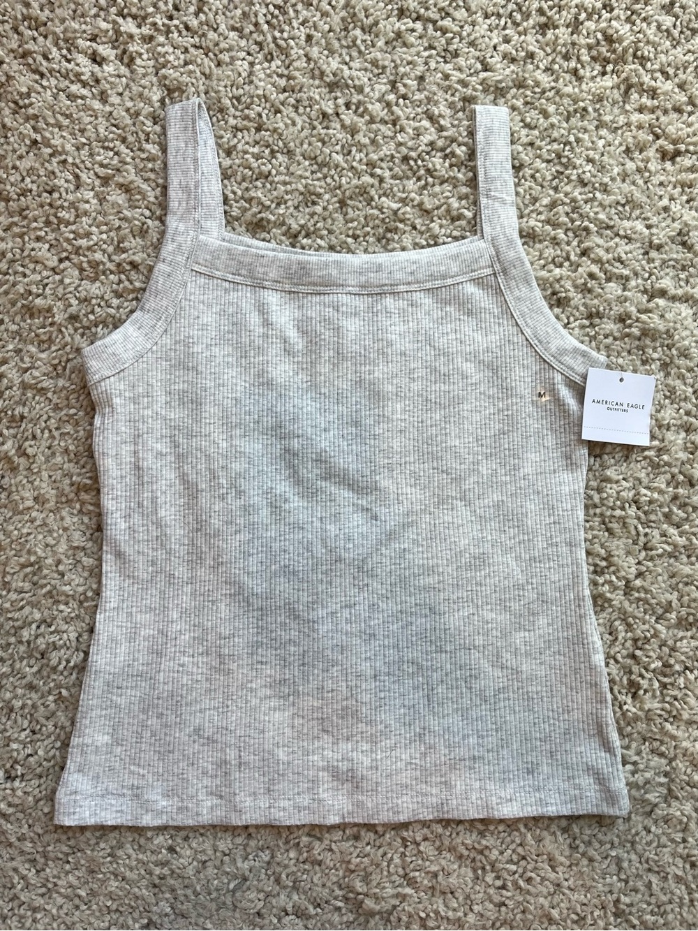 American Eagle Outfitters Light Gray Ribbed Tank